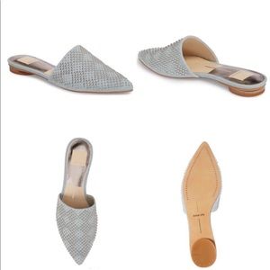 Dolce Vita studded denim slide mules, size 9 1/2